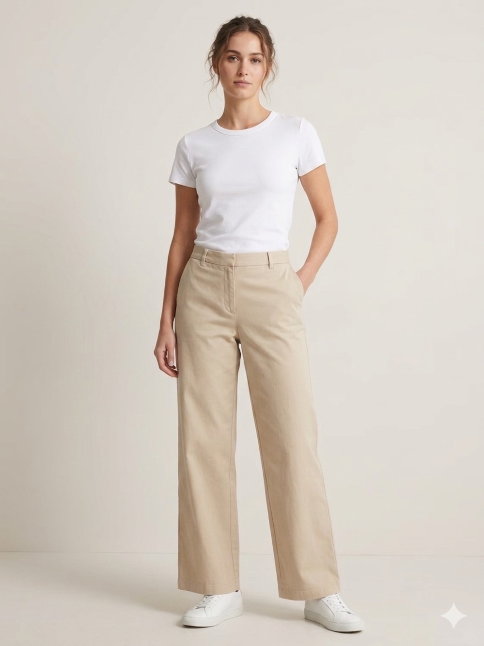Izod Women’s Beige Straight-Leg Chinos
